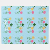 春&サマーフローラカスタマイズガール フリースブランケット (正面(横))