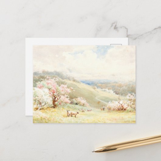 春、ジョセフ・ルーベンス・パウエル ポストカード (正面/裏面インサイチュ)