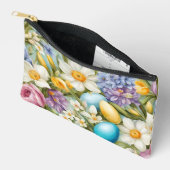 春。スイセン、ヒアシンス、チューリップ、イースターエッグ アクセサリーポーチ (見開き)