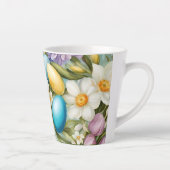 春。スイセン、ヒアシンス、チューリップ、イースターエッグ カフェラテマグ (右)