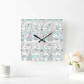 春 スクエア壁時計 (ホーム)