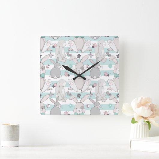 春 スクエア壁時計 (ホーム)