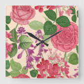 春 スクエア壁時計 (正面)