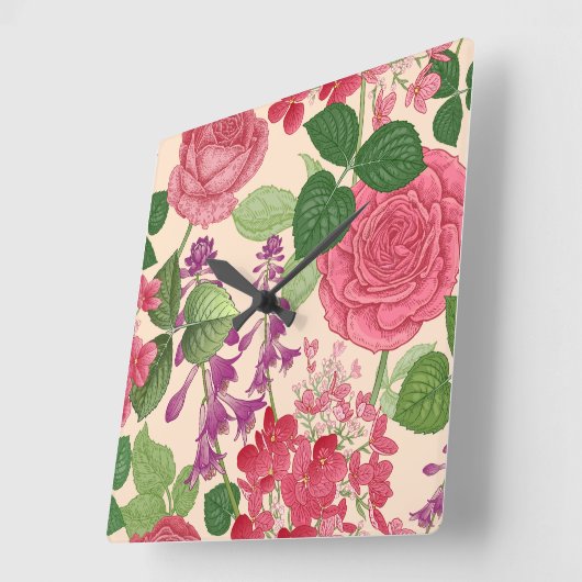 春 スクエア壁時計 (傾斜)