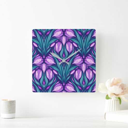 春 スクエア壁時計 (ホーム)