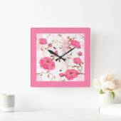 春 スクエア壁時計 (ホーム)