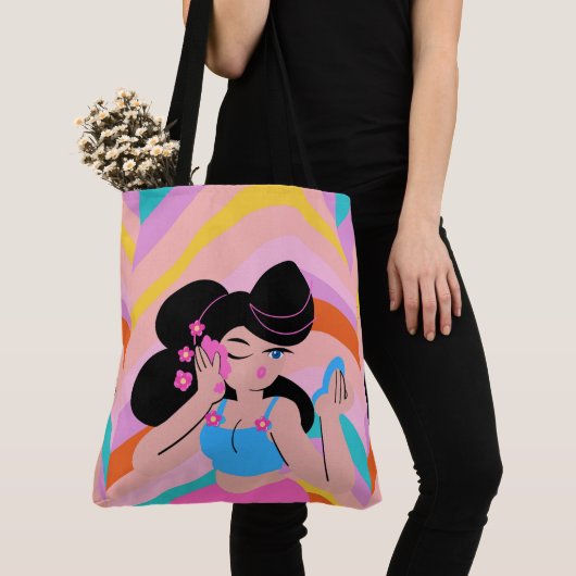 春、スタイル トートバッグ (クローズアップ)