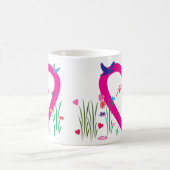 春、ハート、愛の母の日 コーヒーマグカップ (中央)