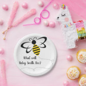 春、ビーをテーマにしたジェンダーのリビールまたはベビーシャワー ペーパープレート (パーティー)