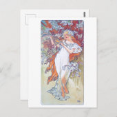 春(フォーシーズンズ)、アルフォンスミュシャ ポストカード (正面/裏面)