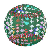 春,フローラ,モダンパターン,幸せ,カラフル,おもしろい,e 野球ボール (裏面)