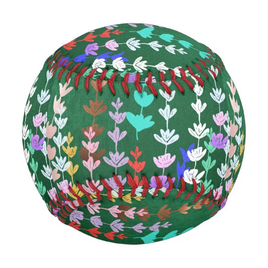 春,フローラ,モダンパターン,幸せ,カラフル,おもしろい,e 野球ボール (正面)