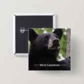 春 – ブラックベア 缶バッジ (正面&裏面)