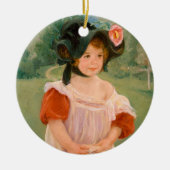 春：マーゴが庭に立つ |メアリー・カッサット セラミックオーナメント (正面)