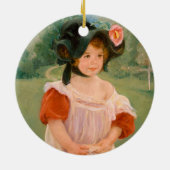 春：マーゴが庭に立つ |メアリー・カッサット セラミックオーナメント (裏面)
