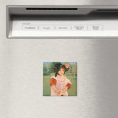 春:マーゴが庭に立つ |メアリー・カッサット マグネット (インサイチュ (食洗機))