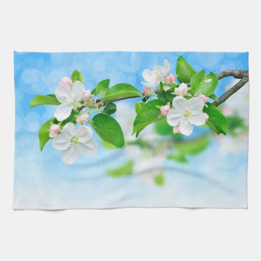 春(リンゴの花) キッチンタオル (横)