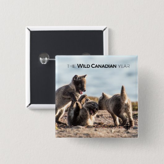 春 – 北極キツネ 缶バッジ (正面&裏面)