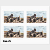 春 – 北極キツネ 長方形シール (シート)