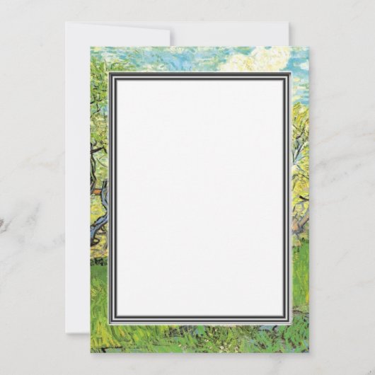 春、夏結婚式招待状。ファンゴッホ 招待状 (正面)