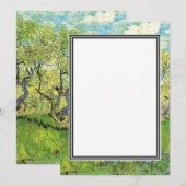 春、夏結婚式招待状。ファンゴッホ 招待状 (正面/裏面)