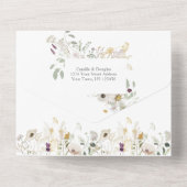 春 夏 花 フラワーズ ワイルドフラワーズ 葉 茎 | オールインワン招待状 (裏面)