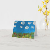 春 - 折りたたみグリーティングカード カード (黄色い花)