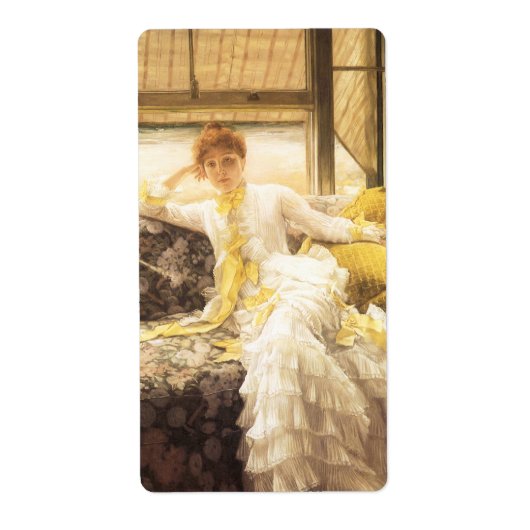 春（海辺）by James Tissot,ヴィンテージポートレート ラベル (正面)