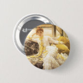 春(海辺)by James Tissot,ヴィンテージポートレート 缶バッジ (正面&裏面)