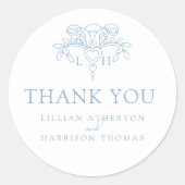 春（紋章の）フラ・ダ・リエレガントなウェディングユーブルー ラウンドシール (正面)