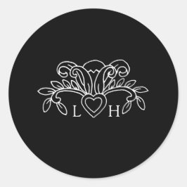 春（紋章の）フラ・ダ・リスタイルエレガントなウェディングステッカー ラウンドシール