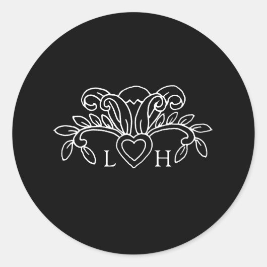 春（紋章の）フラ・ダ・リスタイルエレガントなウェディングステッカー ラウンドシール (正面)