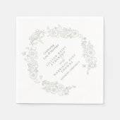 春（紋章の）フラ・ダ・リ結婚のセージ緑色の白 スタンダードカクテルナプキン (正面)