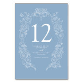 春（紋章の）フラ・ダ・リ結婚の埃っぽい青い白 テーブルナンバー (裏面)