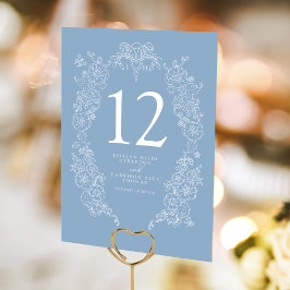 春（紋章の）フラ・ダ・リ結婚の埃っぽい青い白 テーブルナンバー