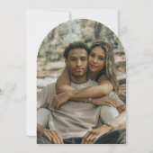 春（紋章の）フラ・ダ・リ結婚の白黒写真 招待状 (裏面)