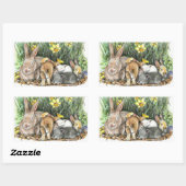 春 長方形シール (シート)