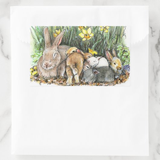 春 長方形シール (バッグ)