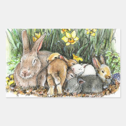 春 長方形シール (正面)