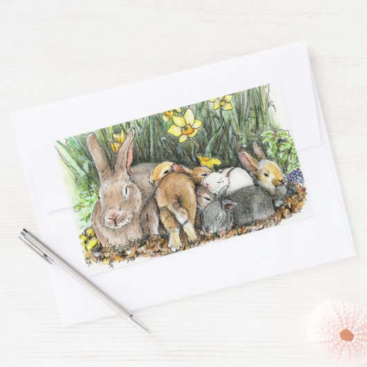 春 長方形シール (封筒)