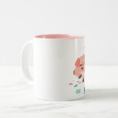 春!!2匹のかわいい豚のマグカップ ツートーンマグカップ (正面左)
