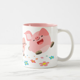春!!2匹のかわいい豚のマグカップ ツートーンマグカップ