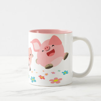 春!!2匹のかわいい豚のマグカップ ツートーンマグカップ