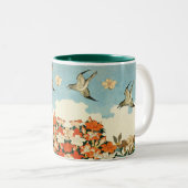 "春" - Hokusaiのコップ ツートーンマグカップ (正面右)