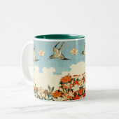 "春" - Hokusaiのコップ ツートーンマグカップ (正面左)