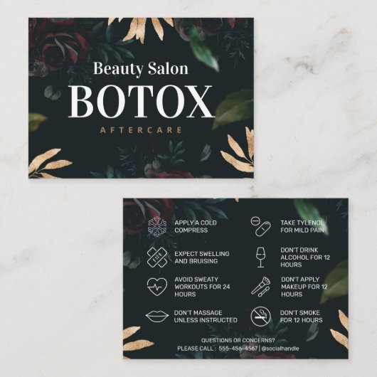 春Botox AfterCareの説明 名刺 (正面/裏面)