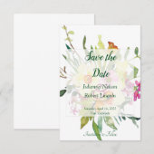 春daffodil bouquet日付の招待を保存 招待状 (正面/裏面)