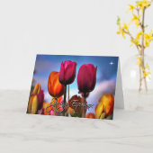 春Equinoxとチューリップ花 カード (黄色い花)