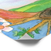 春Equinoxバードネストサンシャインツリーズ自然 ポスター (角)