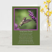 春Equinox恵み詩ハミングバード カード (黄色い花)